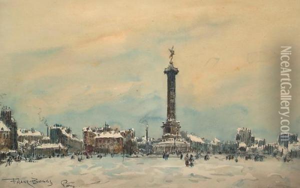 La Place De La Bastille Dans La Neige Oil Painting - Frank Myers Boggs