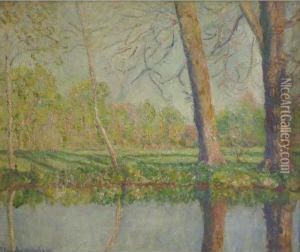 Bord De Riviere Oil Painting - Blanche Hoschede-Monet