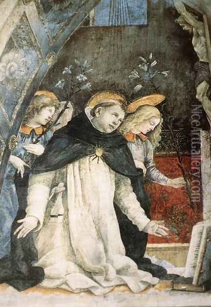 Scene from the Life of St Thomas Aquinas (detail-3) 1489-91 Oil Painting - Filippino Lippi