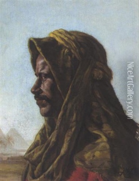 Portrait Eines Beduinen Oil Painting - Alexander von Wagner