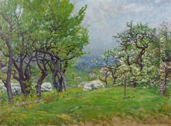 Apple Blossoms Oil Painting - John Joseph Enneking
