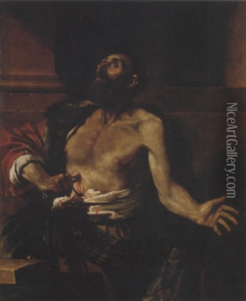 Suicidio Di Catone Oil Painting -  Guercino