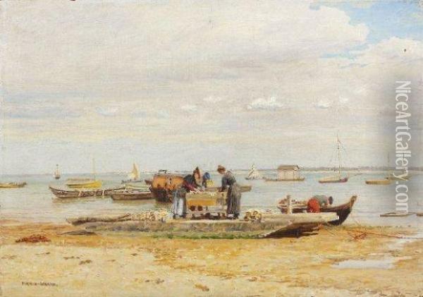 Le Bassin D'arcachon Oil Painting - Marie-Francois-Firmin Girard