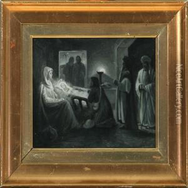 The Newborn Jesus Oil Painting - Hermann Carl Siegumfeldt