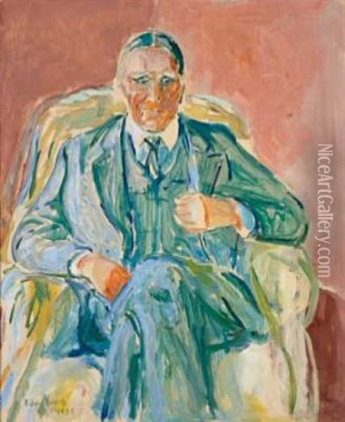 Portrett Av Arkitekt Henrik Bull Oil Painting - Edvard Munch