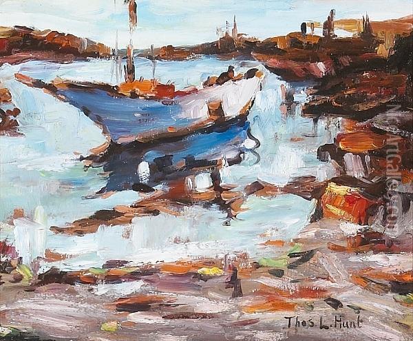 A Harbor Scene Oil Painting - Thomas Hunt