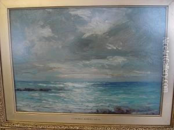 A Grey Day Machrihanish Oil Painting - John Campbell Mitchell