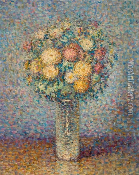 Vase Of Flowers Oil Painting - Ludovic Vallee