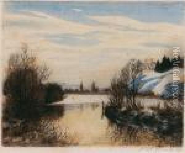 Winterlandschaft Oil Painting - Hans Frank