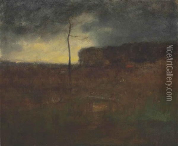 A Cloudy Day Oil Painting - George Inness