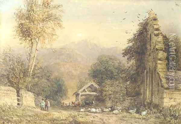 Cader Idris from Kymmer Valley, North Wales Oil Painting - David Cox