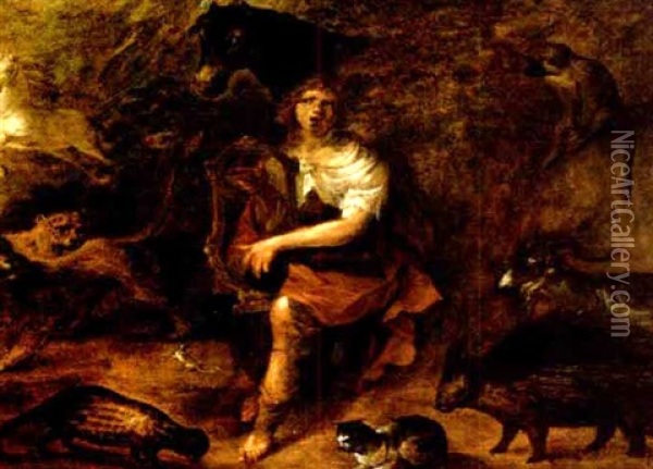 Orpheus Und Die Tiere Oil Painting - David Colyns