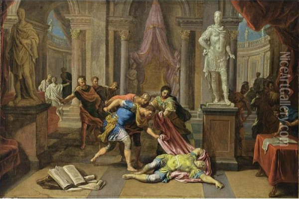 The Death Of Caesar Oil Painting - Victor Honore Janssens