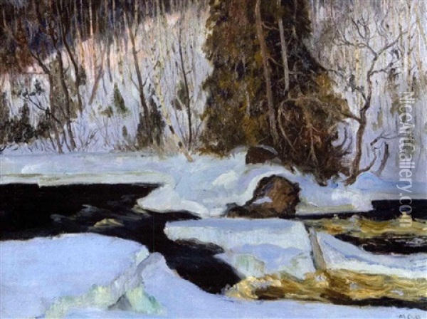 Break Up, Cache River Oil Painting - Maurice Galbraith Cullen