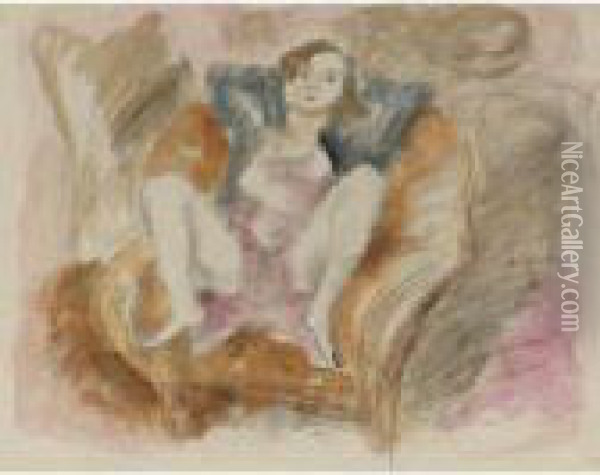 Petite Fille A La Chaise Longue (rebecca) Oil Painting - Jules Pascin