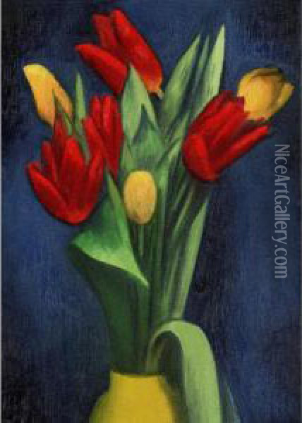 Flowers Oil Painting - Mark Gertler