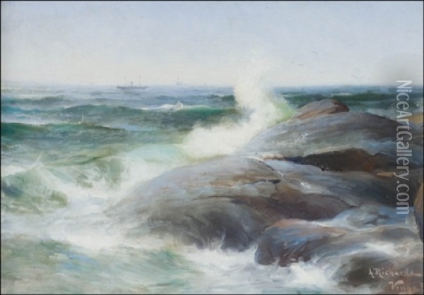Rantakallioita (cliffs) Oil Painting - Ludvig Otto Richarde