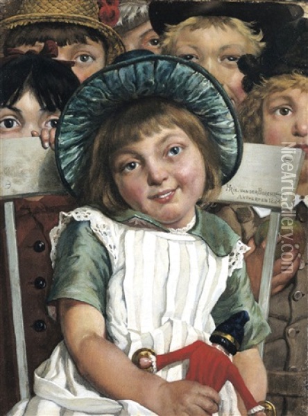 Kinderen In Het Marionettentheater Oil Painting - Hendrik Van Der Borcht