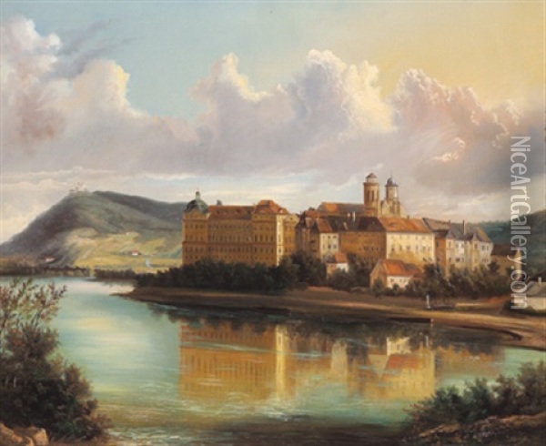 Blick Auf Klosterneuburg Oil Painting - Johann Wilhelm Jankowski