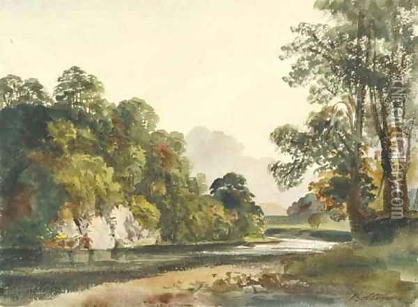 Bolton River, Yorkshire Oil Painting - Harriet Cheney