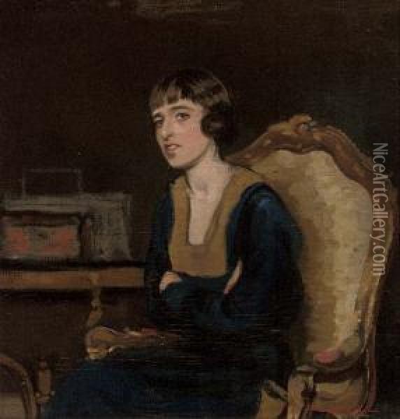 Portrait Of The Artist's Sister Oil Painting - Harrington Mann