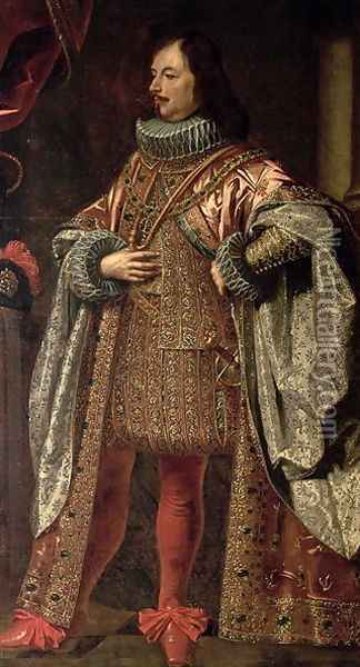 Vincenzo II Gonzaga, ruler of Mantua from 1587-1612, wearing a cloak of the Order of the Redemeer Oil Painting - Justus Sustermans