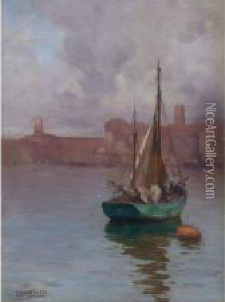 Voilier Dans Le Vieux-port Oil Painting - Joseph Garibaldi