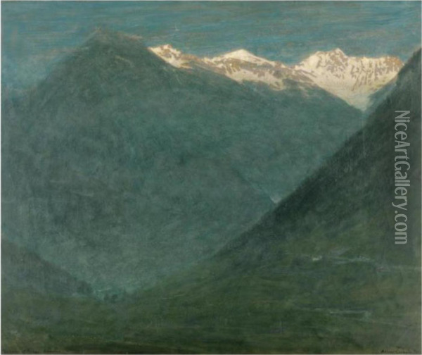 The Gorge Of Gondo Simplon Oil Painting - Albert Goodwin