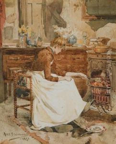 Toast For Tea Oil Painting - Alice Bolingbroke Woodward