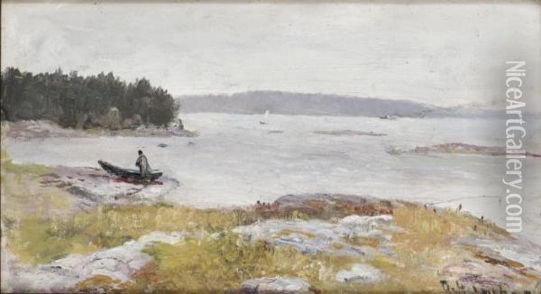 Skargardslandskap Oil Painting - Olof Hermelin