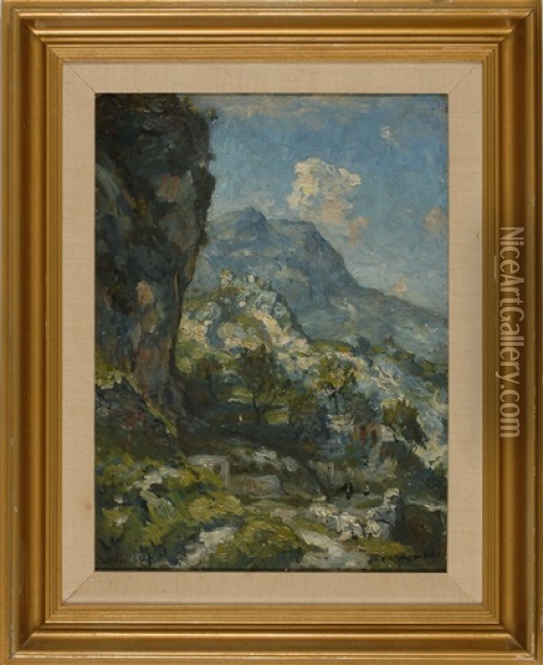Travelers On A Mountain Pass Oil Painting - Henry Ward Ranger