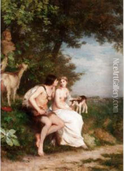 Daphnis And Chloe Oil Painting - Pierre Charles Comte