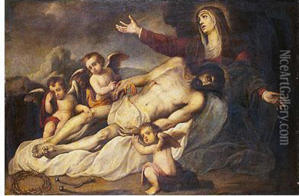 Lamentacion Sobre Cristo Muerto Oil Painting - Sir Anthony Van Dyck