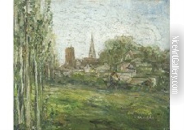 Church Landscape Oil Painting - Pierre Laprade