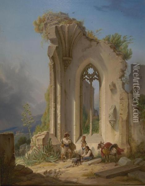 Klosterruine Aus Der Campagna Von Valencia. Oil Painting - Wilhelm Gail