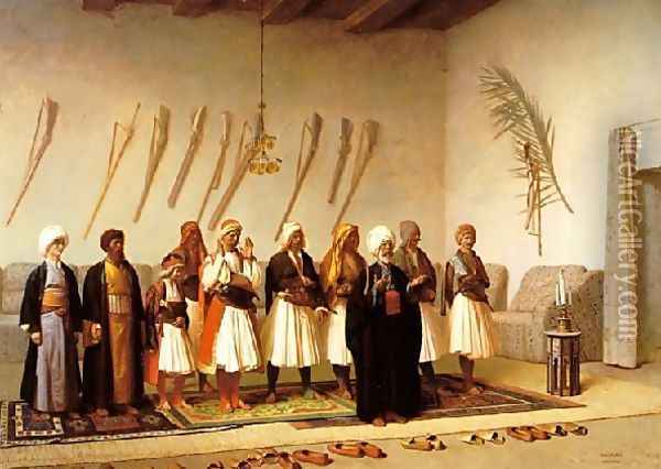 Prayer In The House Of An Arnaut Chief Oil Painting - Jean-Leon Gerome