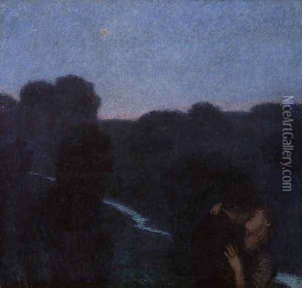 Evening Star Oil Painting - Franz von Stuck