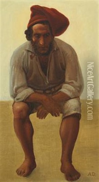 Portrait Of A Fisherman Oil Painting - Anton Laurids Johannes Dorph
