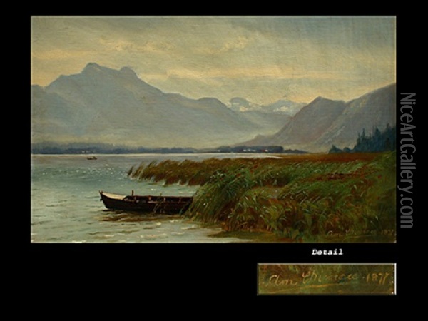 Fischerboot Am Chiemsee Oil Painting - Anders Andersen-Lundby