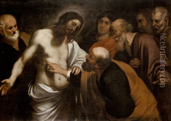 The Incredulity Of Saint Thomas Oil Painting - Orazio Ferraro