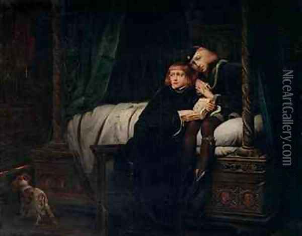 Edward V and the Duke of York in the Tower Les Enfants dEdouard Oil Painting - Hippolyte (Paul) Delaroche