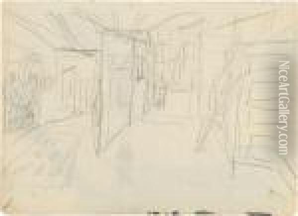 Bergatelier (eingangshalle Des Wildbodenhauses) Oil Painting - Ernst Ludwig Kirchner