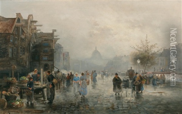 Motif Of Antwerp Oil Painting - Emil Barbarini