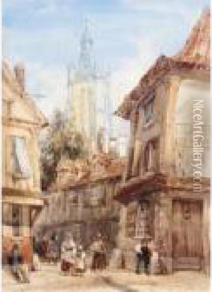 La Tour D'eglise St Jacques, Compiegne Oil Painting - Thomas Shotter Boys