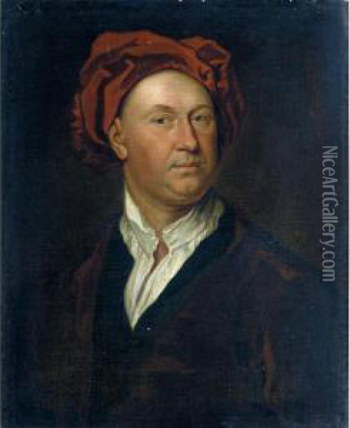 Portrait Of A Gentleman, Said To Be Mathew Prior Oil Painting - Richardson. Jonathan