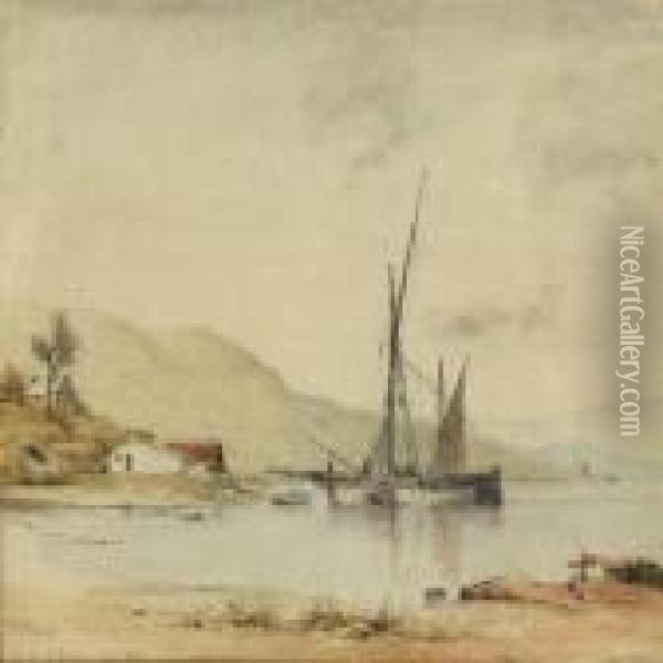 Coastal Scenery Oil Painting - Anton Melbye