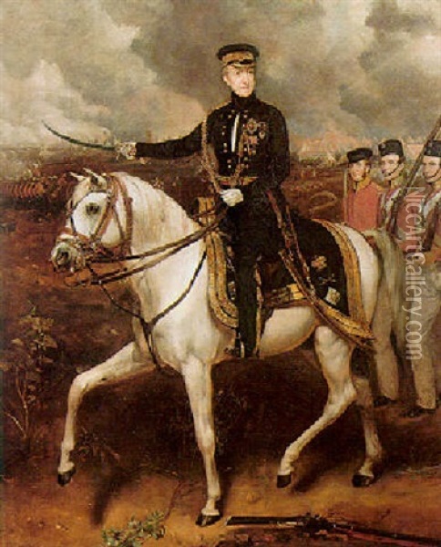 Portrait Of Lt. General Sir John Hunter Littler G.c.b. Oil Painting - Stephen Pearce