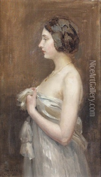 Portrait De Femme Oil Painting - Frederic Dufaux