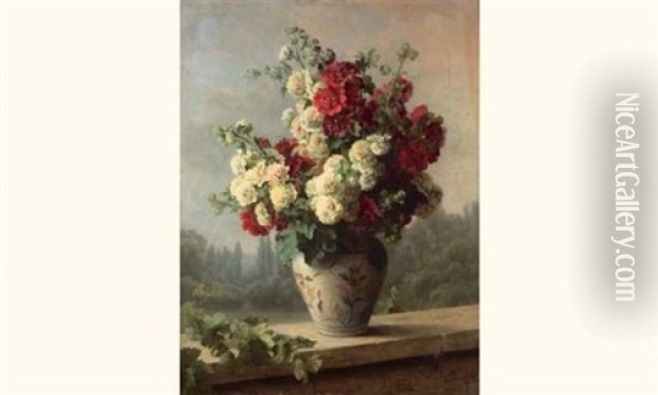 Fleurs Dans Un Vase Oil Painting - Cecile Augustine Bougourd