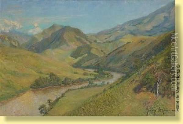 Paysage Fluvial Ensoleille Oil Painting - Georges Brasseur
